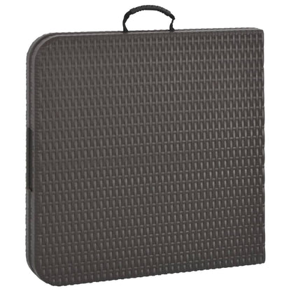 Tuintafel Inklapbaar Rattan Look 120X60X74 Cm Hdpe Bruin