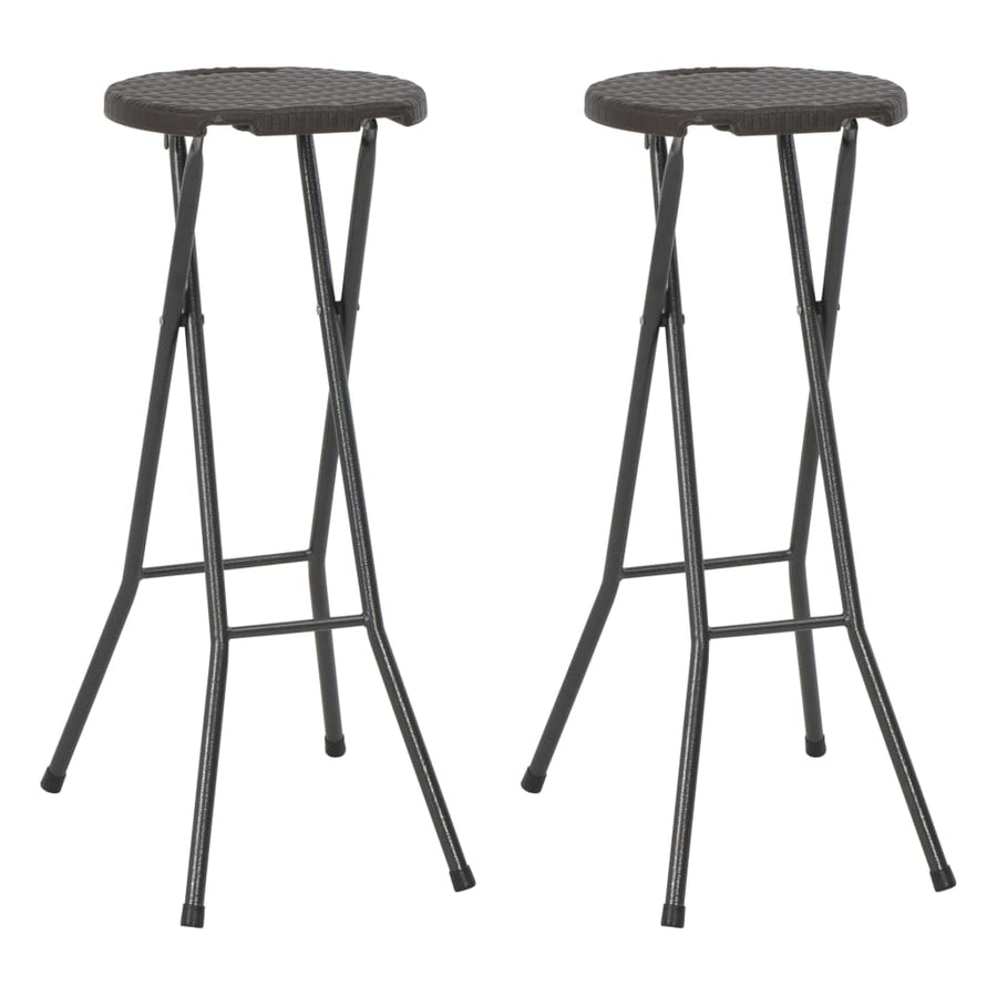 Barkrukken Inklapbaar 2 St Rattan Look Hdpe En Staal Bruin