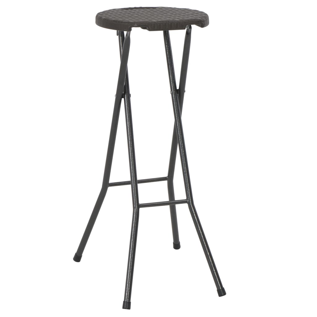 Barkrukken Inklapbaar 2 St Rattan Look Hdpe En Staal Bruin