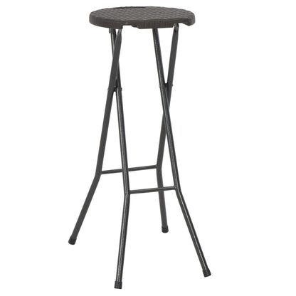 Barkrukken Inklapbaar 2 St Rattan Look Hdpe En Staal Bruin