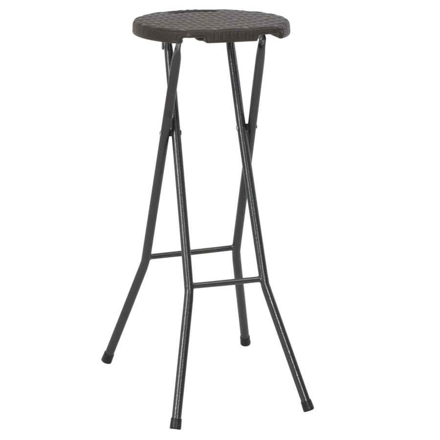 Barkrukken Inklapbaar 2 St Rattan Look Hdpe En Staal Bruin