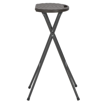 Barkrukken Inklapbaar 2 St Rattan Look Hdpe En Staal Bruin