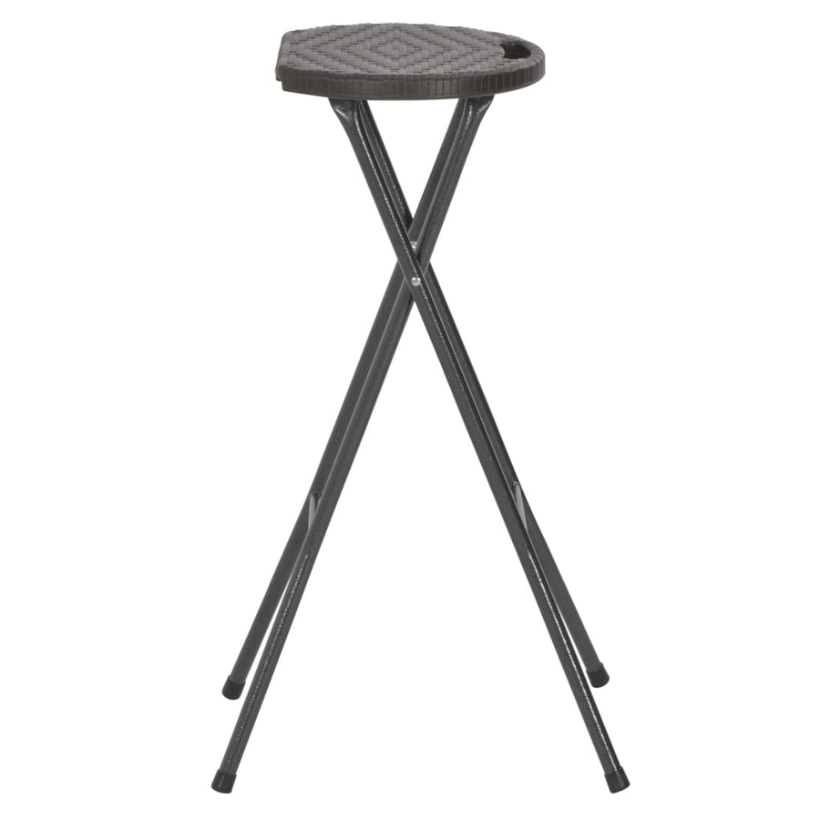 Barkrukken Inklapbaar 2 St Rattan Look Hdpe En Staal Bruin