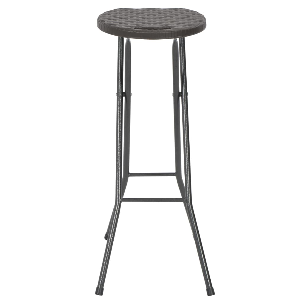 Barkrukken Inklapbaar 2 St Rattan Look Hdpe En Staal Bruin
