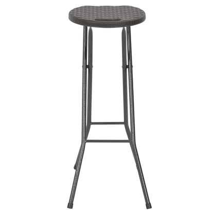 Barkrukken Inklapbaar 2 St Rattan Look Hdpe En Staal Bruin
