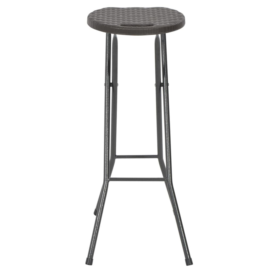 Barkrukken Inklapbaar 2 St Rattan Look Hdpe En Staal Bruin