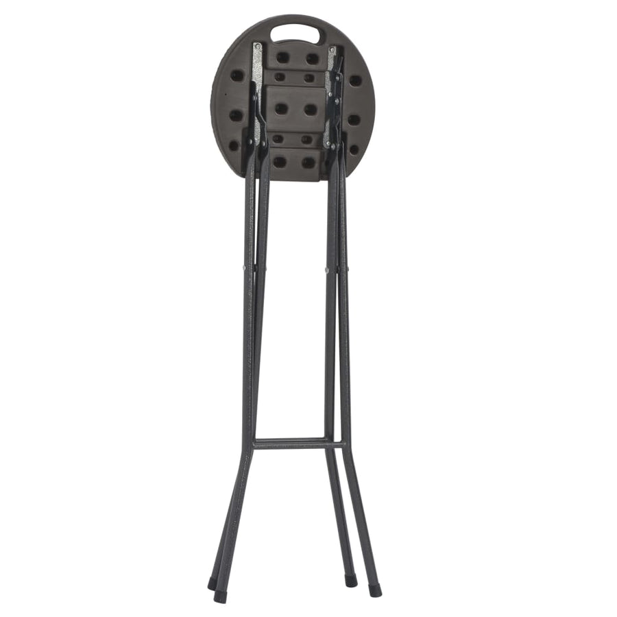 Barkrukken Inklapbaar 2 St Rattan Look Hdpe En Staal Bruin