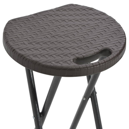 Barkrukken Inklapbaar 2 St Rattan Look Hdpe En Staal Bruin