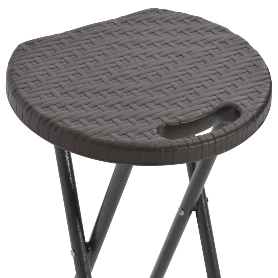 Barkrukken Inklapbaar 2 St Rattan Look Hdpe En Staal Bruin