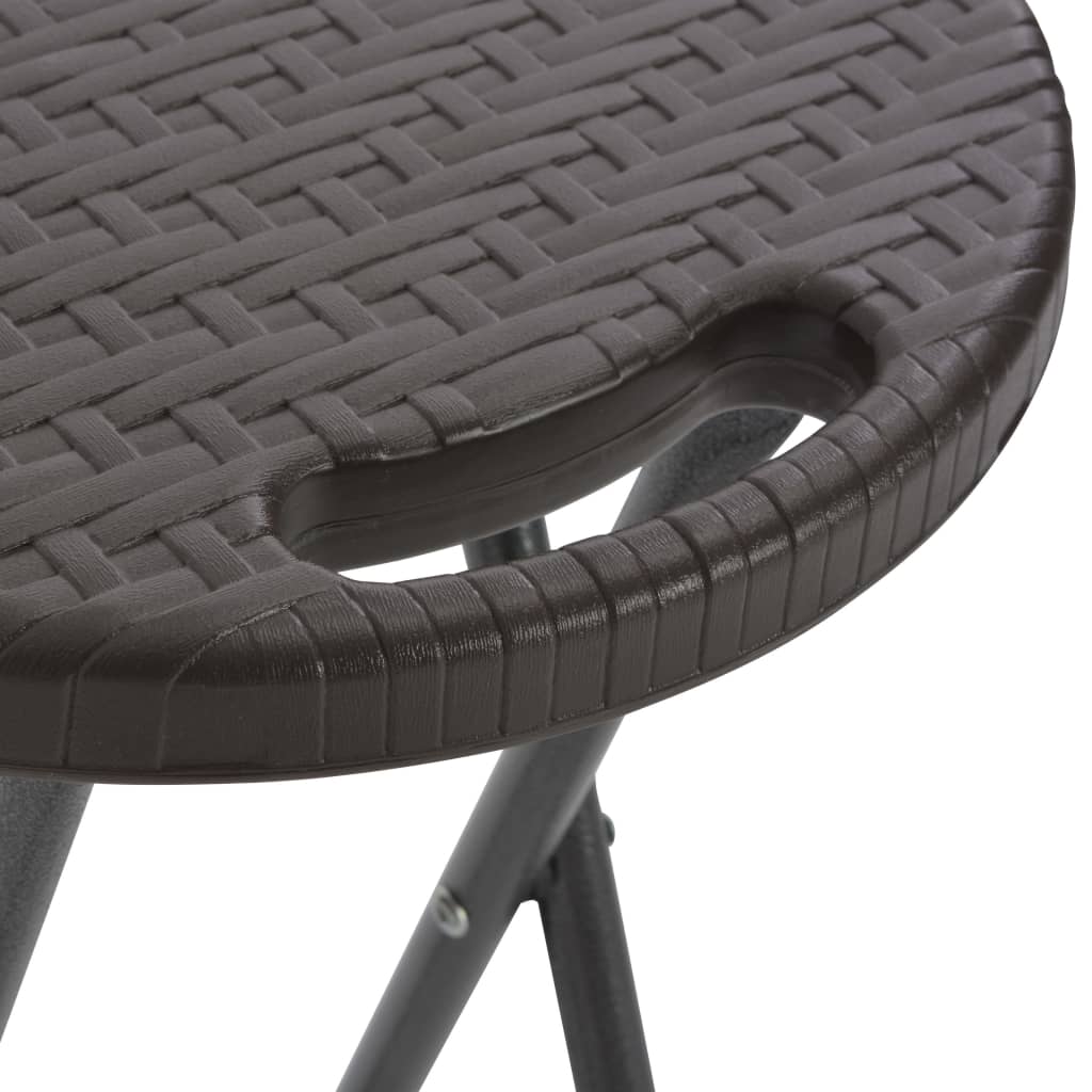Barkrukken Inklapbaar 2 St Rattan Look Hdpe En Staal Bruin