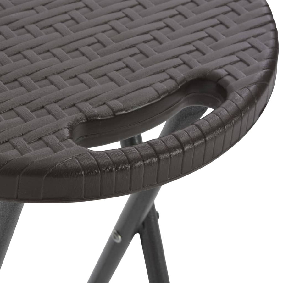 Barkrukken Inklapbaar 2 St Rattan Look Hdpe En Staal Bruin