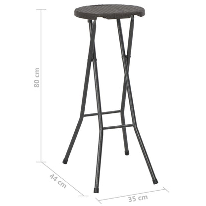 Barkrukken Inklapbaar 2 St Rattan Look Hdpe En Staal Bruin