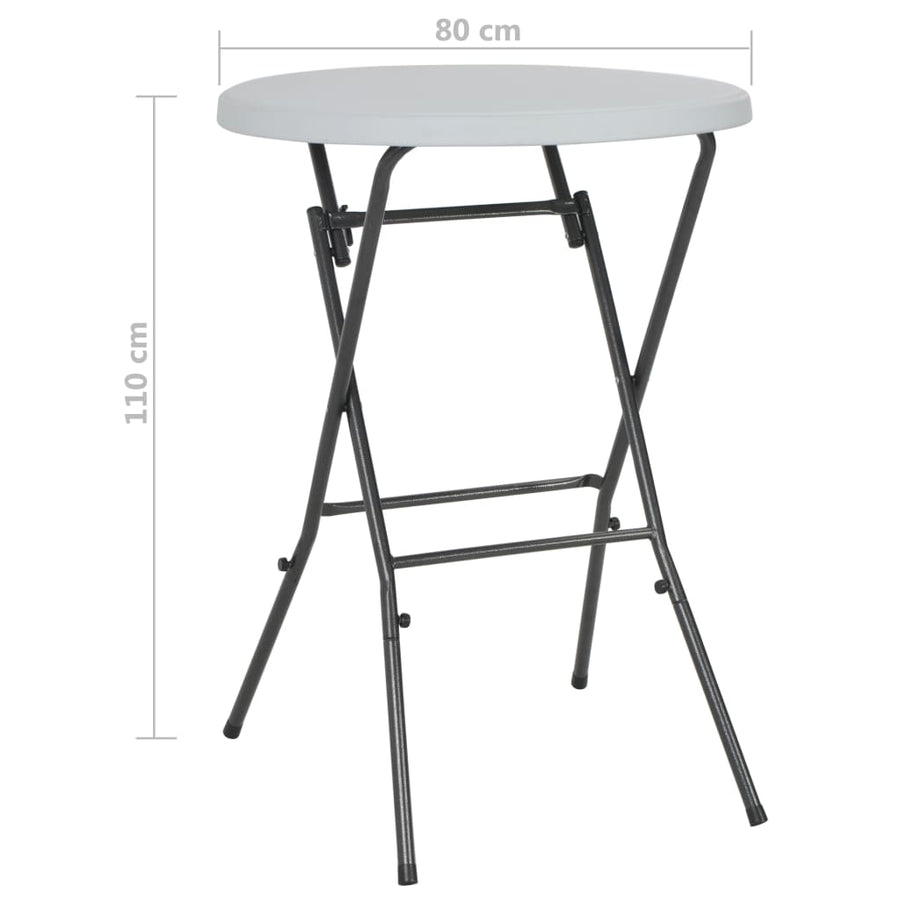 Bartafel inklapbaar 80x110 cm HDPE wit