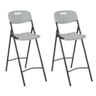 Barstoelen 2 st inklapbaar HDPE staal wit 45x78x114 cm
