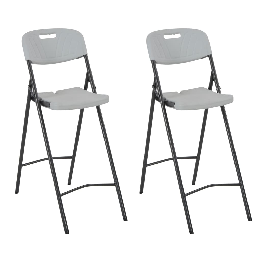 Barstoelen Inklapbaar 2 St Hdpe En Staal Wit
