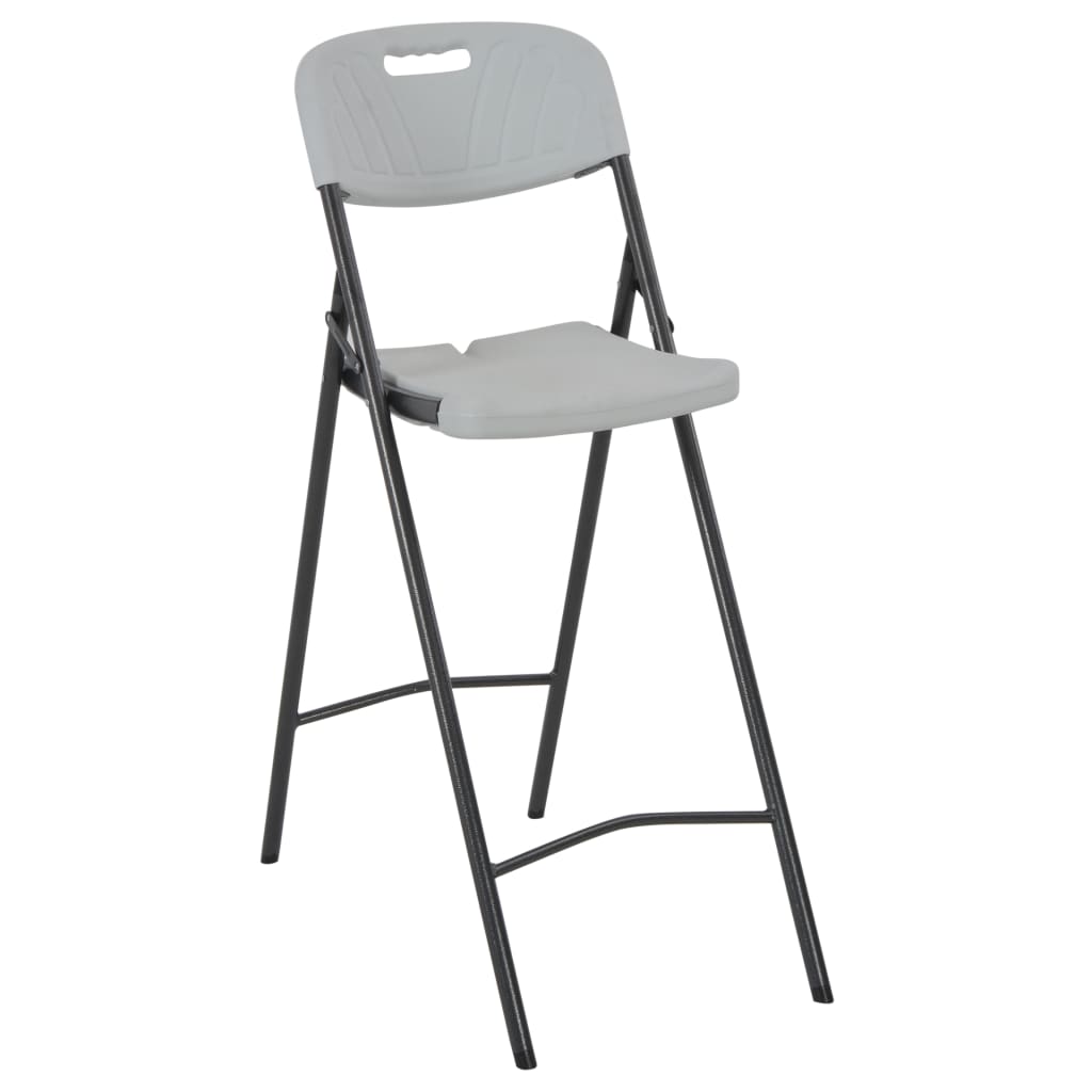 Barstoelen Inklapbaar 2 St Hdpe En Staal Wit