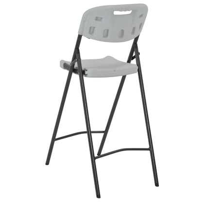 Barstoelen Inklapbaar 2 St Hdpe En Staal Wit
