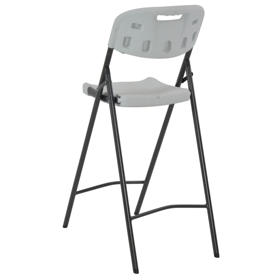 Barstoelen Inklapbaar 2 St Hdpe En Staal Wit