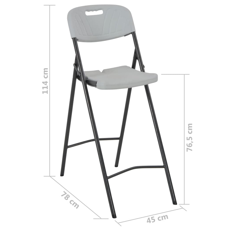 Barstoelen Inklapbaar 2 St Hdpe En Staal Wit
