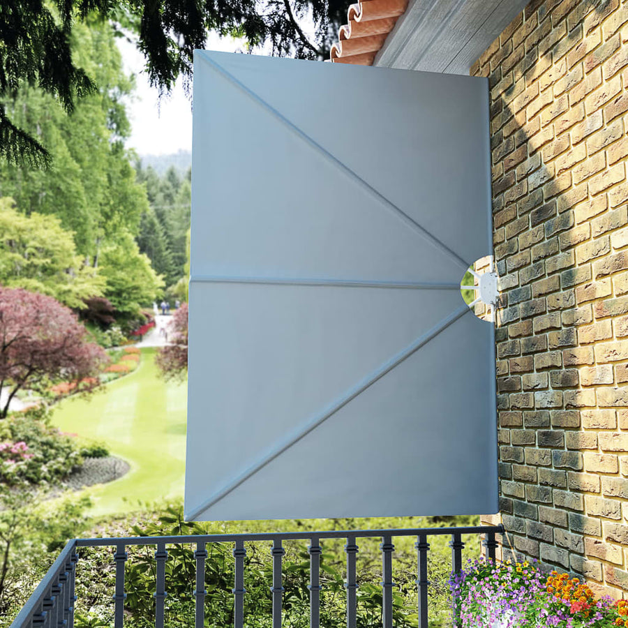 Terrasscherm inklapbaar 240x160 cm grijs