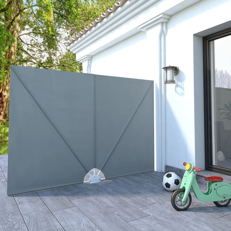 Terrasscherm inklapbaar 240x160 cm grijs