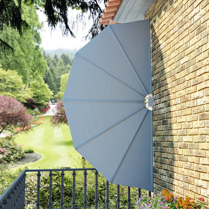 Terrasscherm inklapbaar 160 cm grijs