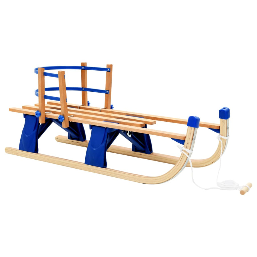 Sneeuwslee Inklapbaar 119 Cm Hout Blauw met rugleuning