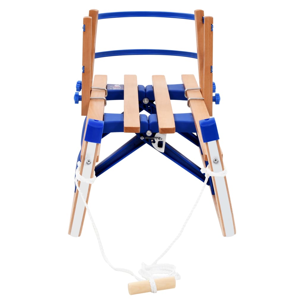 Sneeuwslee Inklapbaar 119 Cm Hout Blauw met rugleuning