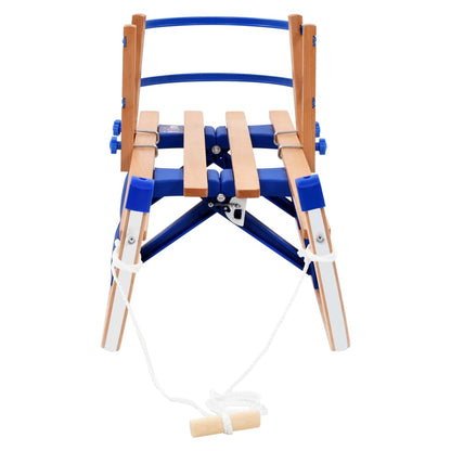 Sneeuwslee Inklapbaar 119 Cm Hout Blauw met rugleuning