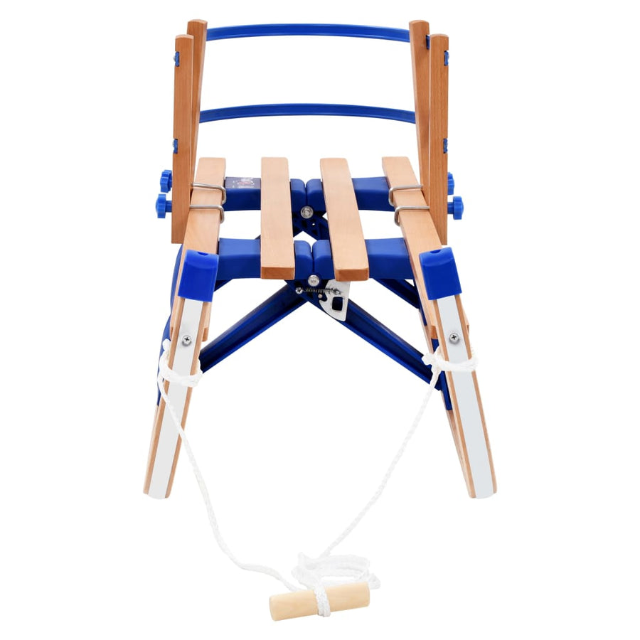 Sneeuwslee Inklapbaar 119 Cm Hout Blauw met rugleuning