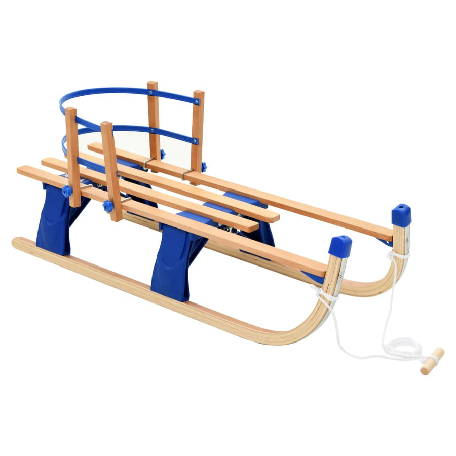 Sneeuwslee Inklapbaar 119 Cm Hout Blauw met rugleuning