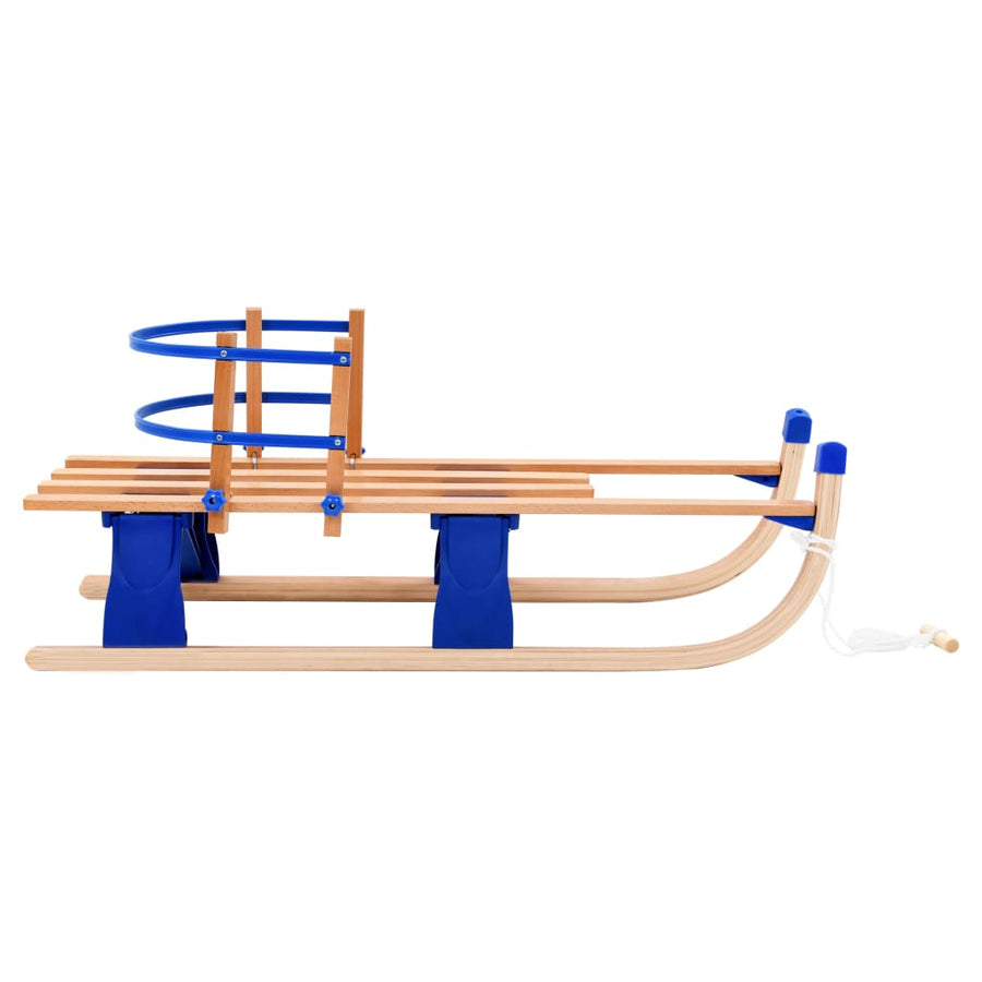 Sneeuwslee Inklapbaar 119 Cm Hout Blauw met rugleuning