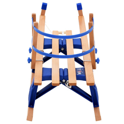 Sneeuwslee Inklapbaar 119 Cm Hout Blauw met rugleuning