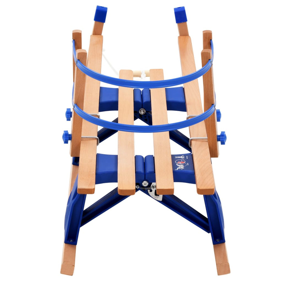 Sneeuwslee Inklapbaar 119 Cm Hout Blauw met rugleuning