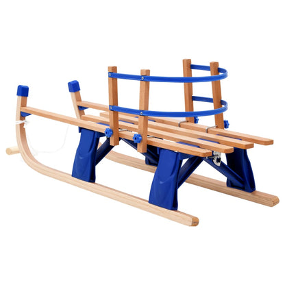 Sneeuwslee Inklapbaar 119 Cm Hout Blauw met rugleuning