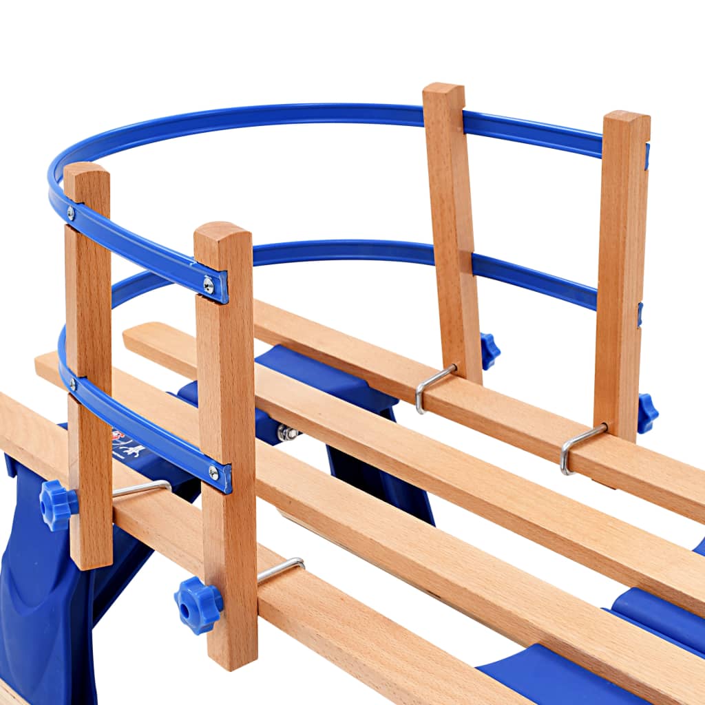 Sneeuwslee Inklapbaar 119 Cm Hout Blauw met rugleuning