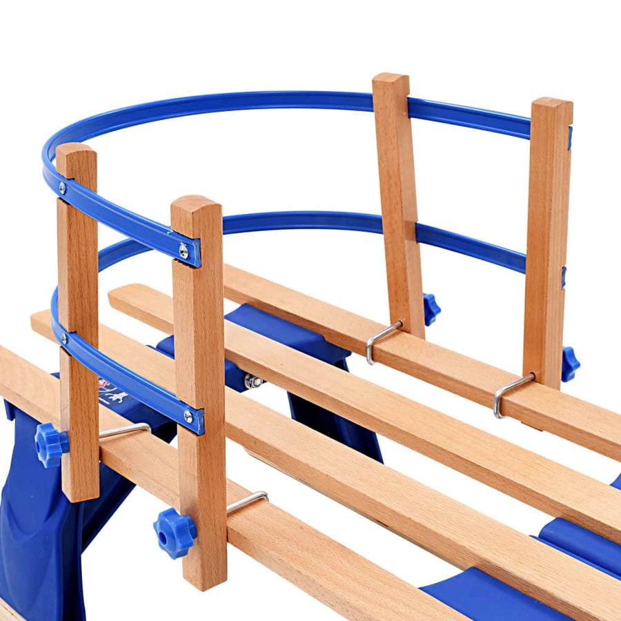 Sneeuwslee Inklapbaar 119 Cm Hout Blauw met rugleuning