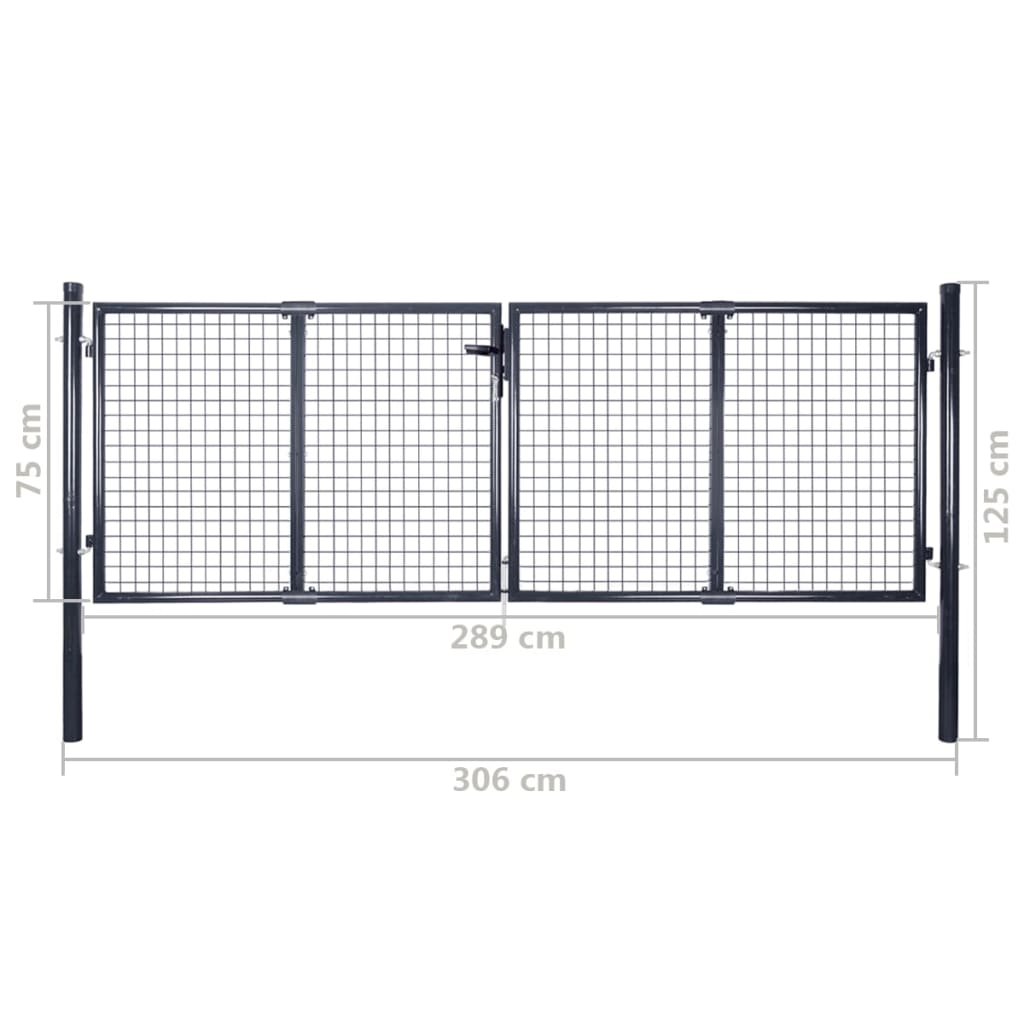 Gaaspoort 289X Gegalvaniseerd Staal Grijs 75 cm