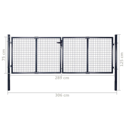 Gaaspoort 289X Gegalvaniseerd Staal Grijs 75 cm