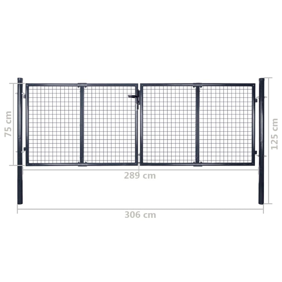 Gaaspoort 289X Gegalvaniseerd Staal Grijs 75 cm