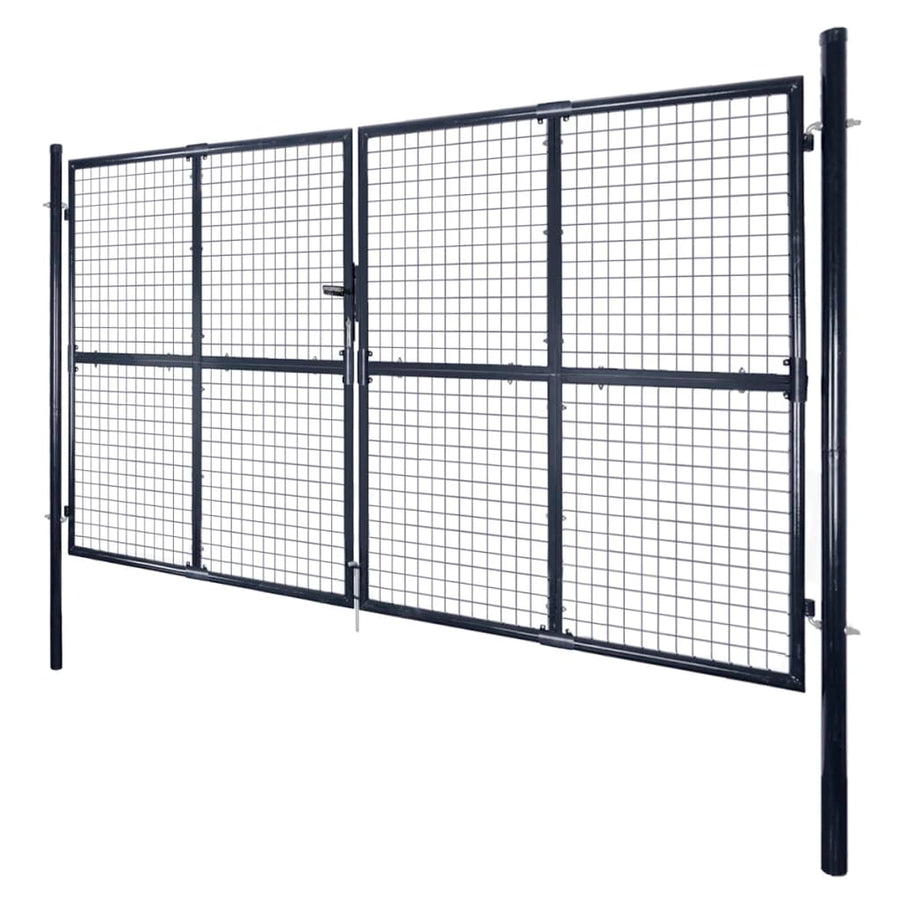 Gaaspoort 289x200 cm gegalvaniseerd staal grijs 200 cm