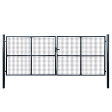 Gaaspoort 400X150 Cm Gegalvaniseerd Staal Grijs 400 x 150 cm