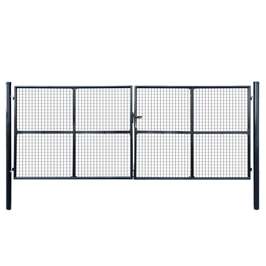 Gaaspoort 400X150 Cm Gegalvaniseerd Staal Grijs 400 x 150 cm