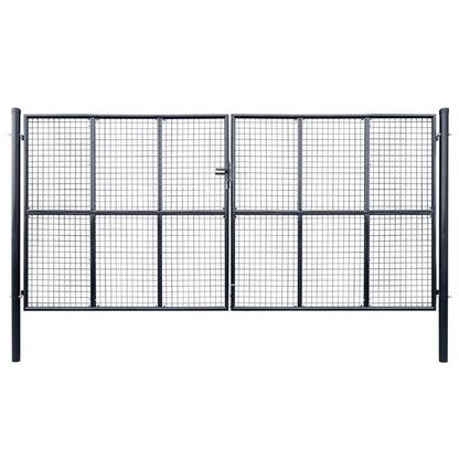 Gaaspoort 400X175 Cm Gegalvaniseerd Staal Grijs 400 x 175 cm