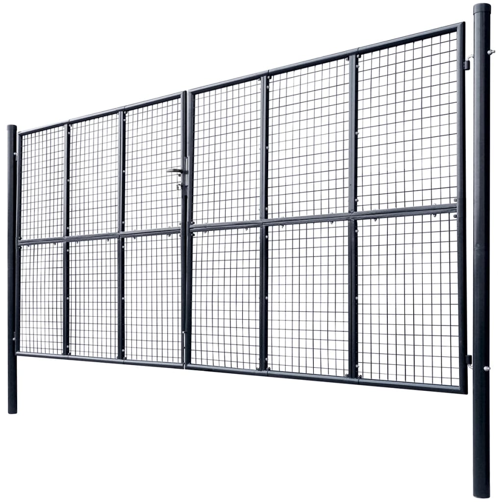 Gaaspoort 400X175 Cm Gegalvaniseerd Staal Grijs 400 x 175 cm