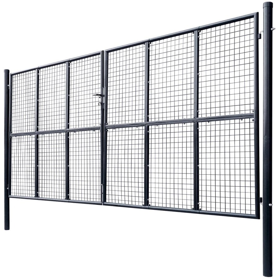 Gaaspoort 400X175 Cm Gegalvaniseerd Staal Grijs 400 x 175 cm