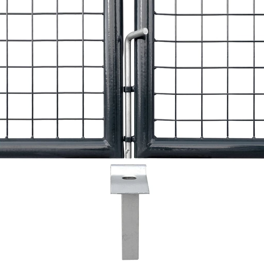 Gaaspoort 400X175 Cm Gegalvaniseerd Staal Grijs 400 x 175 cm