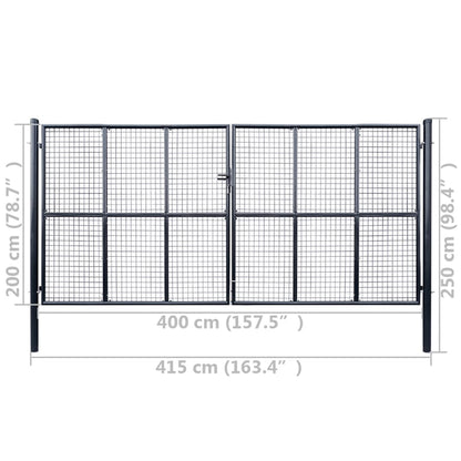 Gaaspoort 400X200 Cm Gegalvaniseerd Staal Grijs 400 x 200 cm