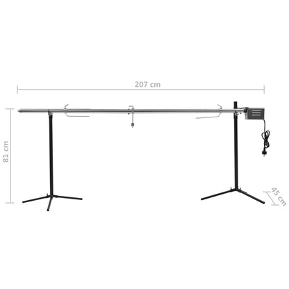 Automatische Barbecue Met Motor 207X45X81 Cm Roestvrij Staal