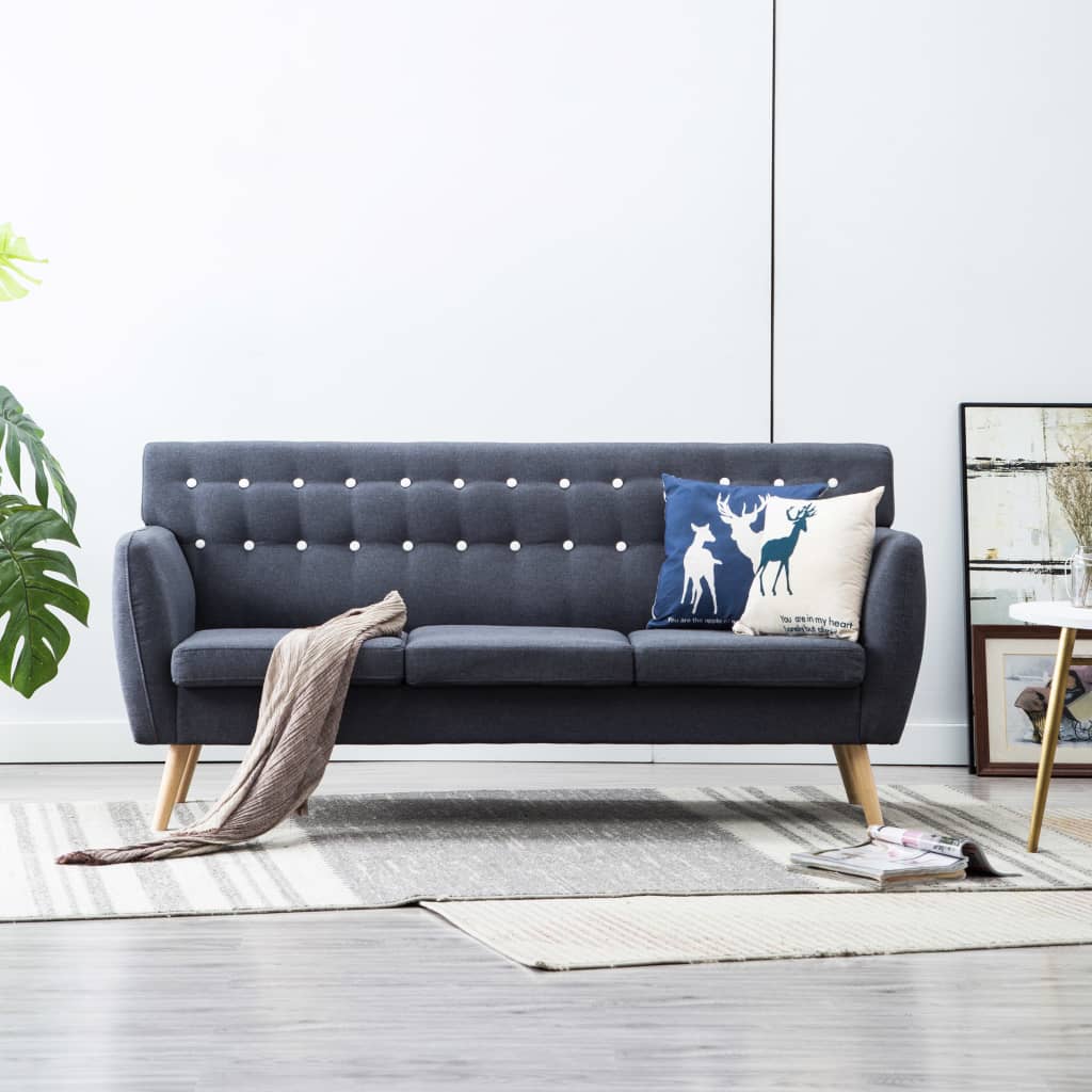 Driezitsbank 172X70X82 Cm Stof Donkergrijs